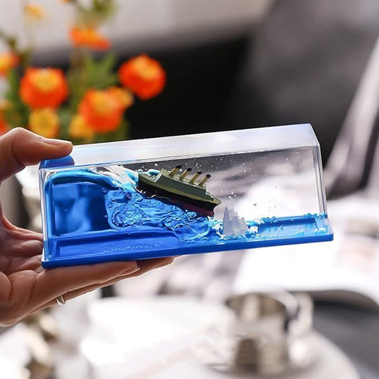 Cruise Ship Blue – Never-Sinking Fluid Drift Bottle Decoration